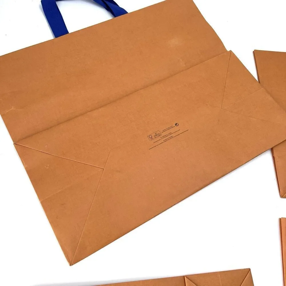 Louis Vuitton LOT Various Sizes Orange Gift Tote Bags & Card With Ribbon